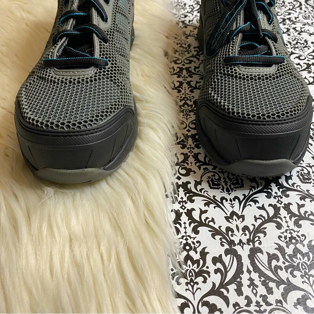 Skechers : size 8 : blue, black & grey ‘bulkin-lyndale’ steel-toe work sneakers